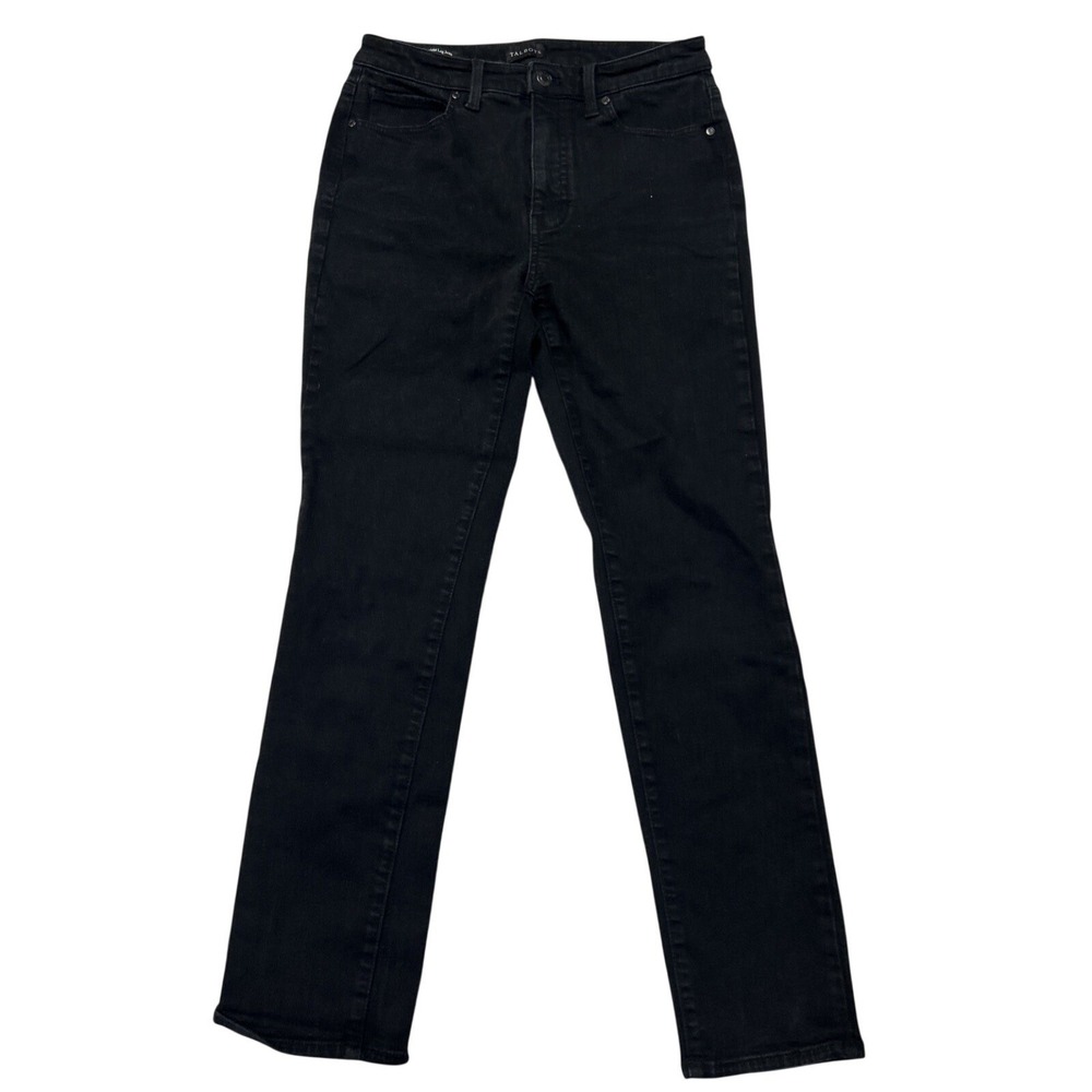 Talbots Women's Black Jeans Size 6 Straight Leg Jean Stretch Denim Pants Classic